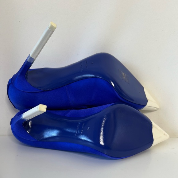 Tom Ford Cobalt Blue Satin Pointed Toe Pumps with a Dipped Dyed Finish, Size 40 - Picture 9 of 15